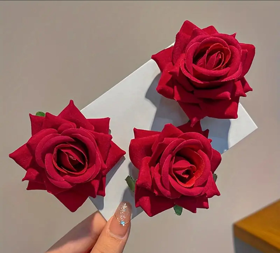 Red Rose Hair Clip(Single Pc)